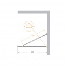 Душевая перегородка Cezares LIBERTA-L-1-TB-80-BR-Cr