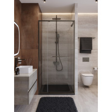 Душевая дверь Cezares LUX-B-FS-11-110-C-GM, 110х195, профиль оружейная сталь, стекло прозрачное
