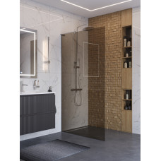Душевая перегородка BelBagno UNO-L-1-TB-100-BR-Cr профиль хром, стекло бронза