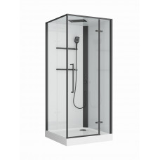 Душевая кабина BelBagno UNO-CAB-A-1-90-C-NERO-Bi-TOP-R правосторонняя