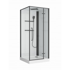 Душевая кабина BelBagno UNO-CAB-A-1-90-C-NERO-Bi-TOP-R правосторонняя