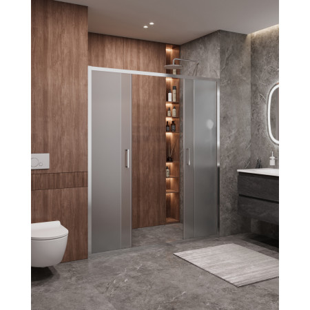 Дверь в проём Cezares MOLVENO-BF-2-170-P-Cr, 170х195, профиль хром, стекло Punto матовое