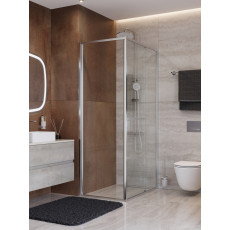Душевой уголок Cezares LUX-AH-FS-1-80/90-C-CR, 80х90х195, профиль хром, стекло прозрачное