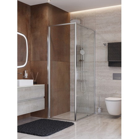 Душевой уголок Cezares LUX-AH-FS-1-80/90-C-CR, 80х90х195, профиль хром, стекло прозрачное Душевой уголок Cezares LUX-AH-FS-1-80/90-C-CR, 80х90х195, профиль хром, стекло прозрачное
