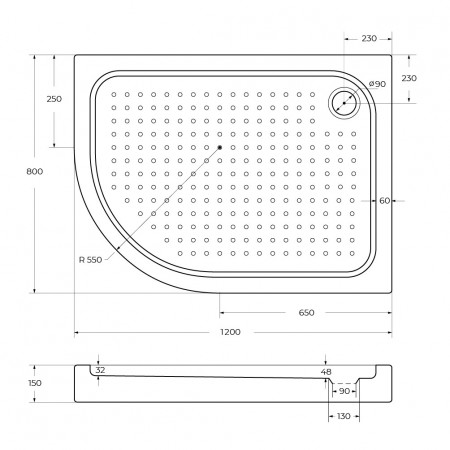 Акриловый поддон 120х80 правосторонний BelBagno TRAY-BB-RH-120/80-550-15-W-R с сифоном Акриловый поддон 120х80 правосторонний BelBagno TRAY-BB-RH-120/80-550-15-W-R с сифоном