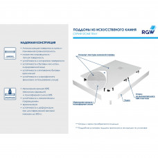 Душевой поддон асимметричный RGW ST/AR-W Белый  800x1200