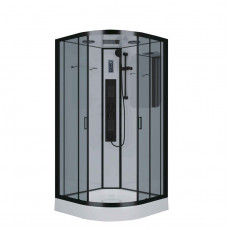 Душевая кабина Niagara Premium NG-6902-01G BLACK (100х100х210) низкий поддон(16см),черный,стекло тонированное,4 места