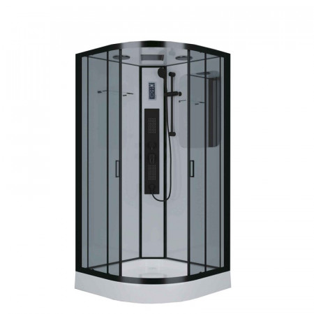 Душевая кабина Niagara Premium NG-6902-01G BLACK (100х100х210) низкий поддон(16см),черный,стекло тонированное,4 места