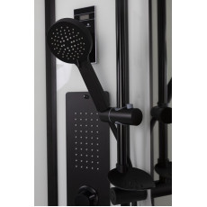 Душевая кабина Niagara Premium NG-6902-01G BLACK (100х100х210) низкий поддон(16см),черный,стекло тонированное,4 места
