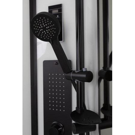 Душевая кабина Niagara Premium NG-6902-01G BLACK (100х100х210) низкий поддон(16см),черный,стекло тонированное,4 места