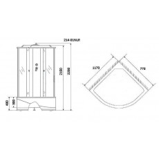 Душевая кабина Niagara Ultra NG-214-01RN (120х80х220) высокий поддон(48см),черный,стекло тонированное,4 места