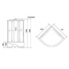 Душевая кабина Niagara Ultra NG-214-01LN (120х80х220) высокий поддон(48см),черный,стекло тонированное,4 места