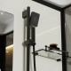 Душевая кабина Niagara Standart ST100/15Q/BL (100х100х215) квадрат,поддон 15см,распашная,проф.черный,3 места