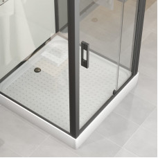 Душевая кабина Niagara Standart ST100/15Q/BL (100х100х215) квадрат,поддон 15см,распашная,проф.черный,3 места
