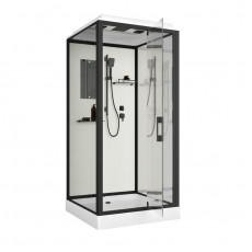 Душевая кабина Niagara Standart ST90/15Q/BL (90х90х215) квадрат,поддон 15см,распашная,проф.черный,3 места