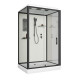 Душевая кабина Niagara Standart ST100/80/15Q/BL (100х80х215) прямоугольник,поддон 15см,распашная,проф.черный,3 места