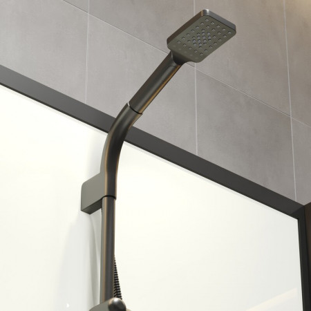 Душевая кабина Niagara Standart ST100/80/15Q/BL/BK (100х80х200) прямоугольник,поддон 15см,распашная,проф.черный,без крыши,3 места