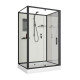 Душевая кабина Niagara Standart ST120/90/15Q/BL/BK (120х90х200) прямоугольник,поддон 15см,распашная,проф.черный,без крыши,3 места
