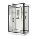 Душевая кабина Niagara Standart ST120/90/15Q/BL/BK (120х90х200) прямоугольник,поддон 15см,распашная,проф.черный,без крыши,3 места