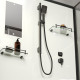 Душевая кабина Niagara Standart ST120/90/15Q/BL/BK (120х90х200) прямоугольник,поддон 15см,распашная,проф.черный,без крыши,3 места