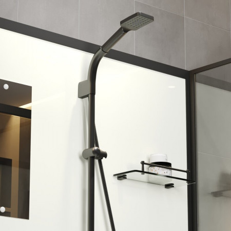 Душевая кабина Niagara Standart ST120/90/15Q/BL/BK (120х90х200) прямоугольник,поддон 15см,распашная,проф.черный,без крыши,3 места