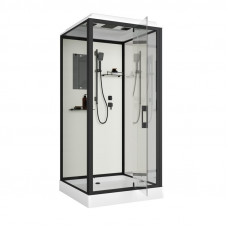 Душевая кабина Niagara Standart ST80/15Q/BL (80х80х215) квадрат,поддон 15см,распашная,проф.черный,3 места