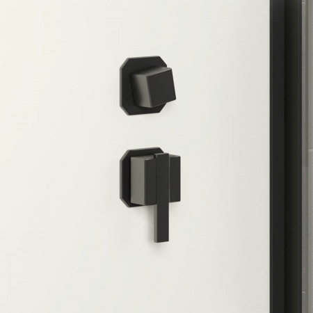 Душевая кабина Niagara Standart ST80/15Q/BL (80х80х215) квадрат,поддон 15см,распашная,проф.черный,3 места