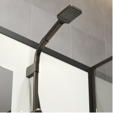 Душевая кабина Niagara Standart ST80/15Q/BL/BK (80х80х200) квадрат,поддон 15см,распашная,проф.черный,без крыши,3 места