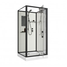 Душевая кабина Niagara Standart ST90/15Q/BL/BK (90х90х200) квадрат,поддон 15см,распашная,проф.черный,без крыши,3 места