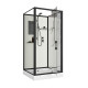 Душевая кабина Niagara Standart ST90/15Q/BL/BK (90х90х200) квадрат,поддон 15см,распашная,проф.черный,без крыши,3 места