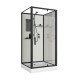 Душевая кабина Niagara Standart ST90/15Q/BL/BK (90х90х200) квадрат,поддон 15см,распашная,проф.черный,без крыши,3 места