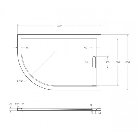Поддон из искусственного мрамора 120х80 правосторонний CEZARES TRAY-AS-RH-120/80-30-W-R без сифона Поддон из искусственного мрамора 120х80 правосторонний CEZARES TRAY-AS-RH-120/80-30-W-R без сифона