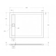 Акриловый поддон 120х90 BelBagno TRAY-BB-DUE-AH-120/90-4-W0 без сифона