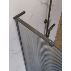 Душевая перегородка BelBagno UNO-L-1-TB-100-FL-GM профиль оружейная сталь, стекло  рифленое FLUTTO