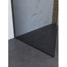 Душевая перегородка BelBagno UNO-L-1-TB-100-GR-GM профиль оружейная сталь, стекло серое