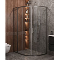Душевой уголок Cezares MOLVENO-RH-2-120/90-C-GM-IV, 120х90х195, профиль оружейная сталь, прозрачное стекло