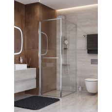 Душевой уголок Cezares LUX-AH-FS-1-80/100-C-CR, 80х100х195, профиль хром, стекло прозрачное