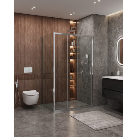 Душевой уголок Cezares MOLVENO-AHF-31-120/90-C-CR-IV, 120х90х195, профиль хром, стекло прозрачное