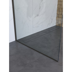 Душевая перегородка BelBagno UNO-L-1-TB-60-C-GM профиль оружейная сталь, стекло прозрачное