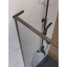 Душевая перегородка BelBagno UNO-L-1-TB-90-C-GM профиль оружейная сталь, стекло прозрачное