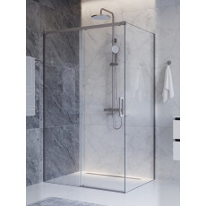 Душевой уголок Cezares PLANE-AH-1-110/80-C-IN, 110х80х195, профиль сатин, стекло прозрачное