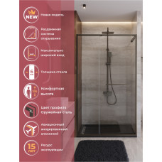Душевая дверь Cezares LUX-B-FS-11-130-C-GM, 130х195, профиль оружейная сталь, стекло прозрачное