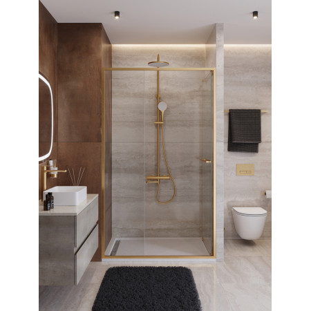 Душевая дверь Cezares LUX-B-FS-11-120-C-BORO, 120х195, профиль брашированное золото, стекло прозрачное Душевая дверь Cezares LUX-B-FS-11-120-C-BORO, 120х195, профиль брашированное золото, стекло прозрачное