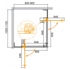 Душевой уголок CEZARES SLIDER-AH-2-80/90-100/110-GRIGIO-GM