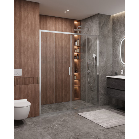 Дверь в проём Cezares MOLVENO-BF-2-170-C-CR-IV, 170х195, профиль хром, стекло прозрачное