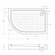 Поддон акриловый 120х80 правосторонний Cezares TRAY-A-RH-120/80-550-15-W-R с сифоном