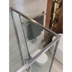 Душевой уголок Cezares LUX-AH-FS-11-130/80-C-CR, 130х80х195, профиль хром, стекло прозрачное
