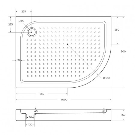 Акриловый поддон 100х80 левосторонний BelBagno TRAY-BB-RH-100/80-550-15-W-L с сифоном Акриловый поддон 100х80 левосторонний BelBagno TRAY-BB-RH-100/80-550-15-W-L с сифоном