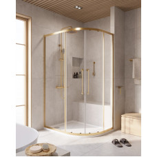 Душевой уголок Cezares RELAX-304-RH-2-120/90-C-BORO, 120х90х200, профиль брашированное золото, прозрачное стекло