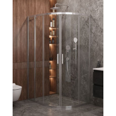 Душевой уголок Cezares MOLVENO-RH-2-110/90-C-Cr-IV, 110х90х195, профиль хром, стекло прозрачное